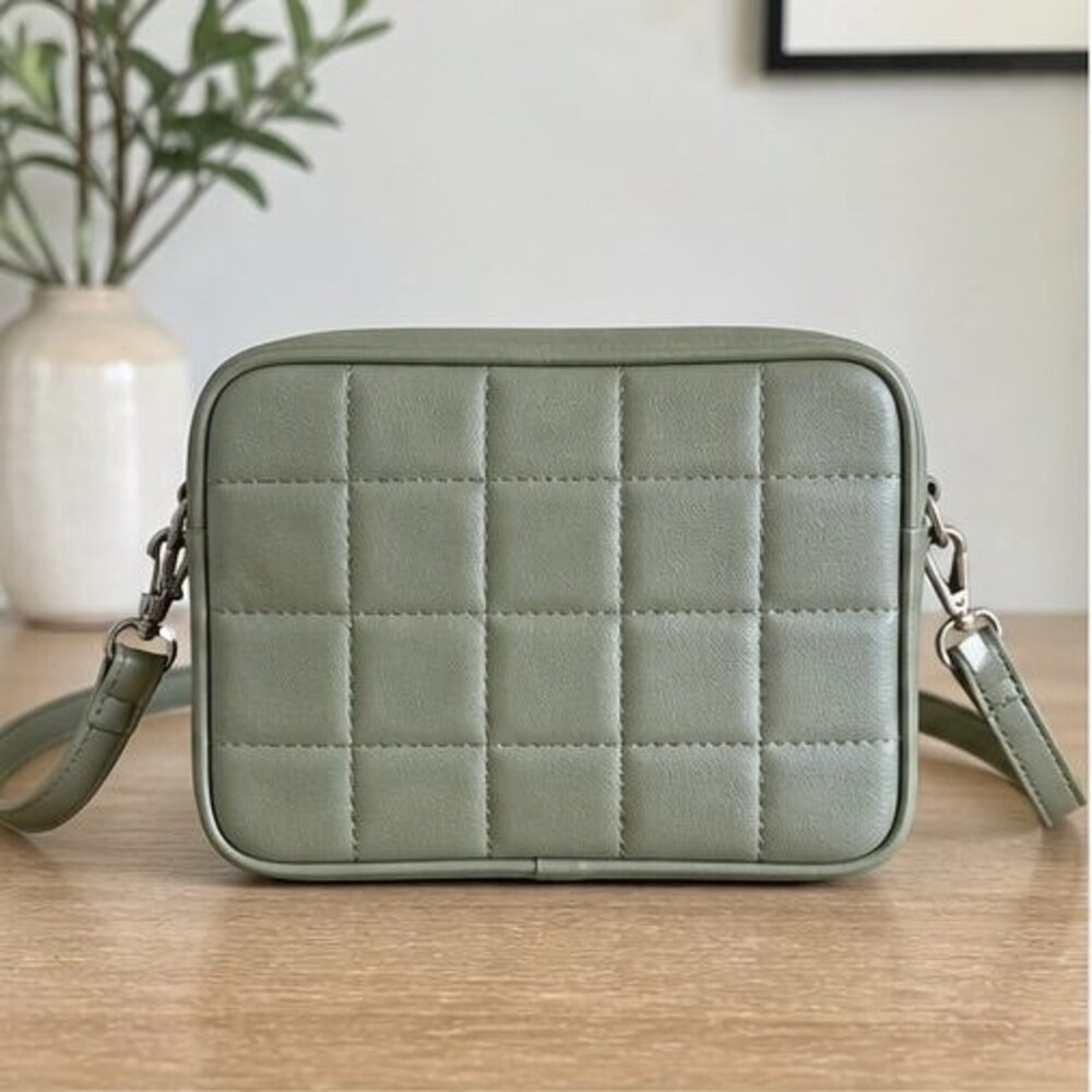 Sage Quilted Crossbody Bag
